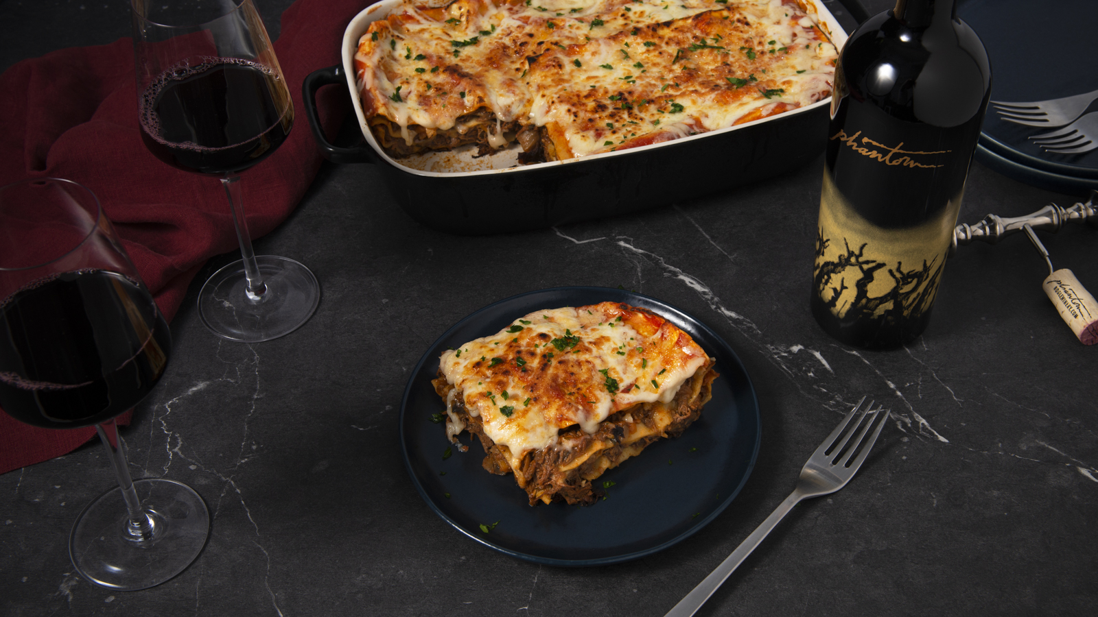 Beef Ragu Lasagna - Phantom Wine