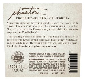 Phantom 2022 Chardonay bottle