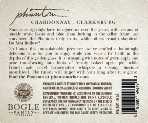 Phantom 2022 Chardonay bottle